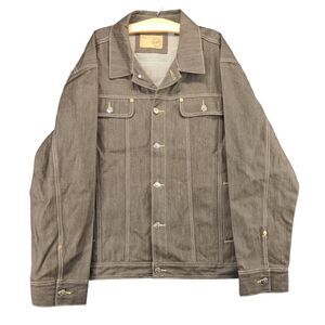Akademiks Denim Button Up Shirt Men's 3XL Long Sleeve Brown Pocket Cotton Blend